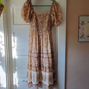Spell Juniper Shirred Midi M